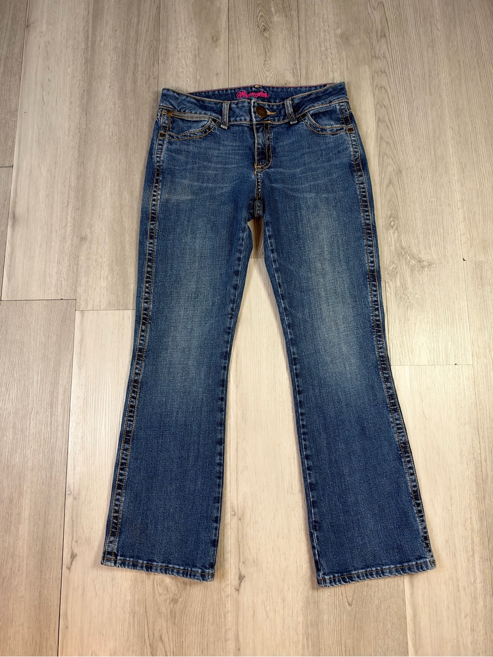 Wrangler Womens Bootcut Low Rise Medium Wash Stretch Denim Jeans 7/8 30
